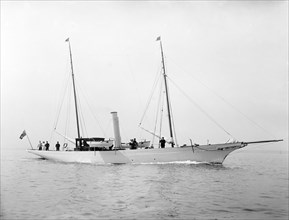 The steam yacht 'Amazon' under way. Creator: Kirk & Sons of Cowes.
