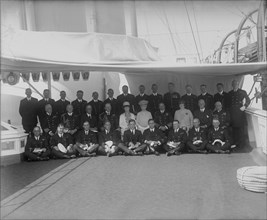 Queen Mary and King George V on board 'HMY Victoria and Albert', c1922. Creator: Kirk & Sons of Cowes.