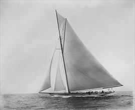 The cutter 'Shamrock' sailing close-hauled. Creator: Kirk & Sons of Cowes.