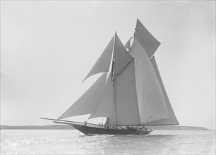 The schooner 'Lamorna', 1912. Creator: Kirk & Sons of Cowes.