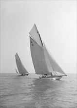 'The Truant' racing upwind, 22nd May 1911. Creator: Kirk & Sons of Cowes.