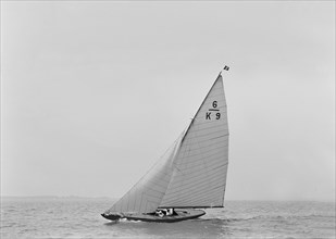 The 8 Metre international class 'Baccara' (K9), 1921. Creator: Kirk & Sons of Cowes.