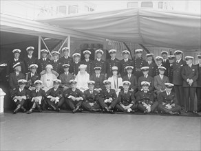 Queen Mary and King George V on board 'HMY Victoria and Albert', 1932. Creator: Kirk & Sons of Cowes.