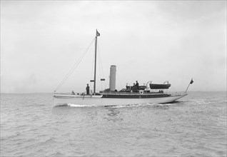 The steam yacht 'Ladybird' under way, 1912. Creator: Kirk & Sons of Cowes.