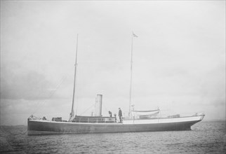 The steam yacht 'Violet' at anchor. Creator: Kirk & Sons of Cowes.