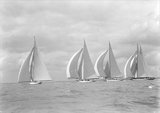 The Big Five J Class yachts racing downwind, 1934. Creator: Kirk & Sons of Cowes.