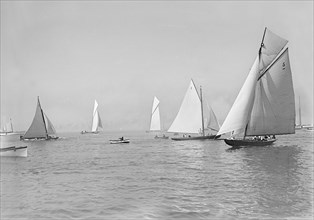 Group of rater yachts, date unknown. Creator: Kirk & Sons of Cowes.
