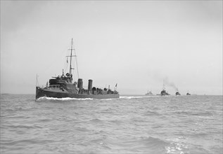Line of Torpedo Boats under way, 1911. Creator: Kirk & Sons of Cowes.
