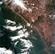 Earth from space - coast of the USA from the Gulf of Mexico, c1980s. Creator: NASA.