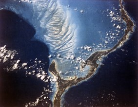 Earth from space - Eleuthera Island, Bahamas, c1980s. Creator: NASA.
