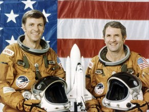 Astronauts Joe Engle and Richard Truly, second Space Shuttle flight, November 1981.  Creator: NASA.