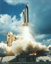 Space Shuttle 'Atlantis' launching from Kennedy Space Center, USA, 1980s. Creator: NASA.