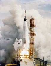 Launch of Mercury-Atlas 4, Cape Canaveral Air Force Station, Florida, USA, 13 September 1961. Creator: NASA.