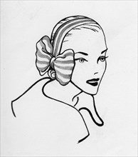 Woman with bow, c1950. Creator: Shirley Markham.