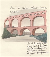 Pont du Gard, Nimes, France, 1951. Creator: Shirley Markham.