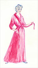 Woman in pink dressing gown, c1950. Creator: Shirley Markham.
