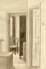 Interior with chair, c1950. Creator: Shirley Markham.