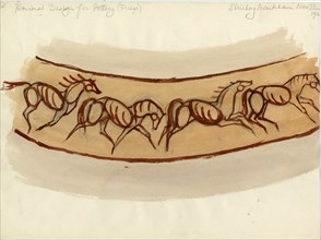 'Animal design for pottery', c1950. Creator: Shirley Markham.