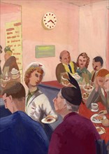 Cafe interior, London, c1950.  Creator: Shirley Markham.