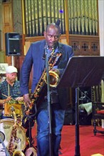 Jason Yarde, Eastbourne Jazz Festival, Christ Church, Eastbourne, East Sussex, 30 Sep 2018. Creator: Brian O'Connor.