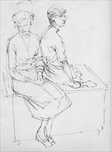Two seated women, 1953. Creator: Shirley Markham.