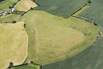 Enclosed settlement earthwork on Robin a Tiptoe Hill, near Tilton on the Hill, Leicestershire, 2018