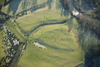 Earthwork remains of a ringwork castle, Aston Cantlow, Warwickshire, 2014