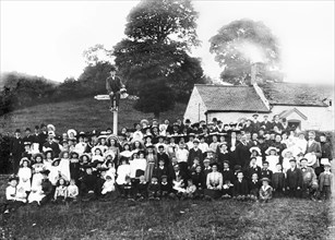 Sunday School Tea Party in Llanfyllin, Montgomeryshire. c.1910.