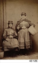 Two Welsh cockle girls, c1865-1871.