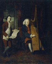 John Parry the Blind Harpist with an assistant, c1770-1780.