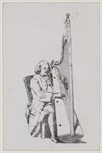 John Parry playing the harp, c1760-1780.