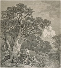 Gypsies in a wood, after Thomas Gainsborough, c1740-1780.