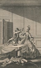 Lucy attempting to shoot herself, after killing Mr. Wimple', 18th century.