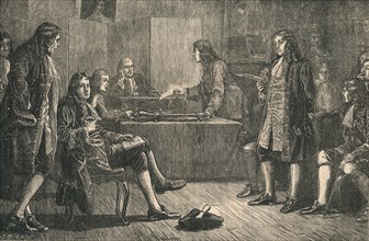 A meeting of the Royal Society in Crane Court, Fleet Street, London, 18th century, (c1880).