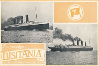 The Cunard Liner "Lusitania".', c1910.