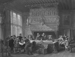 The Council of War at Courtray', (1854).
