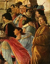 Detail from the 'Adoration of the Magi' with self portrait of Botticelli, 1475, (1937).