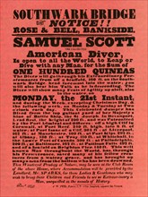 Advertisement for stunt shows by Samuel Scott, 1840, (1948).