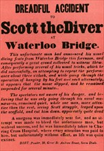 Dreadful Accident to Scott the Diver at Waterloo Bridge', 1841, (1948).