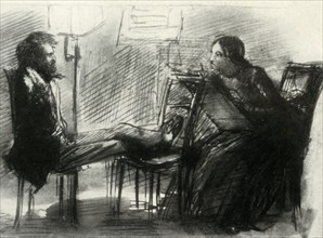 Elizabeth Siddal drawing Rossetti, 1853, (1947).