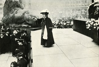 Jennie Baines speaking in Trafalgar Square, 1908, (1947).