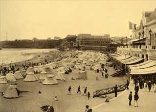 Biarritz - La Plage et le Casino Municipal, c1930.