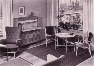 Living-room furniture by Carl-Axel Acking, made by A.B. Svenska Mobelfabrikerna', 1949.