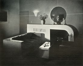New York pent-house home of Raymond Loewy, designed by himself - Fireplace', 1937.