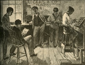 At Work in the Printing-Office', 1881.