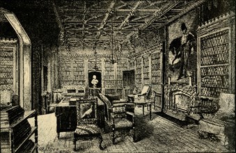 The Library at Abbotsford', 1882.