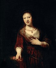 Saskia with the red flower, 1641.