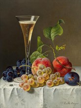 Still life with champagne glass.