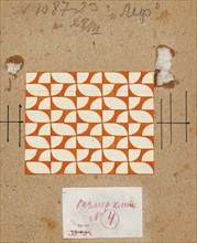Textile Design in Orange and White, Early 1920s.