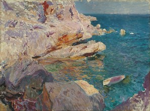 Rocks of Jávea and the white boat, 1905.